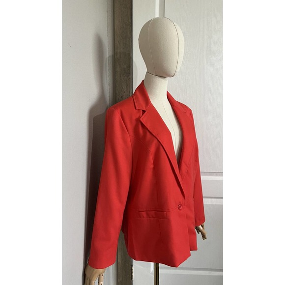 Pendleton Women’s Size 18 Red Single Button Virgin Wool Stretch Blazer Jacket - Picture 4 of 15